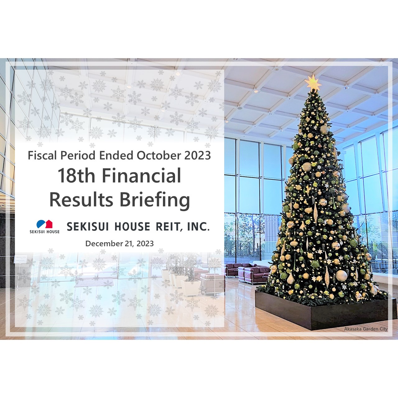 Financial Results Briefing for the 18th Fiscal Period